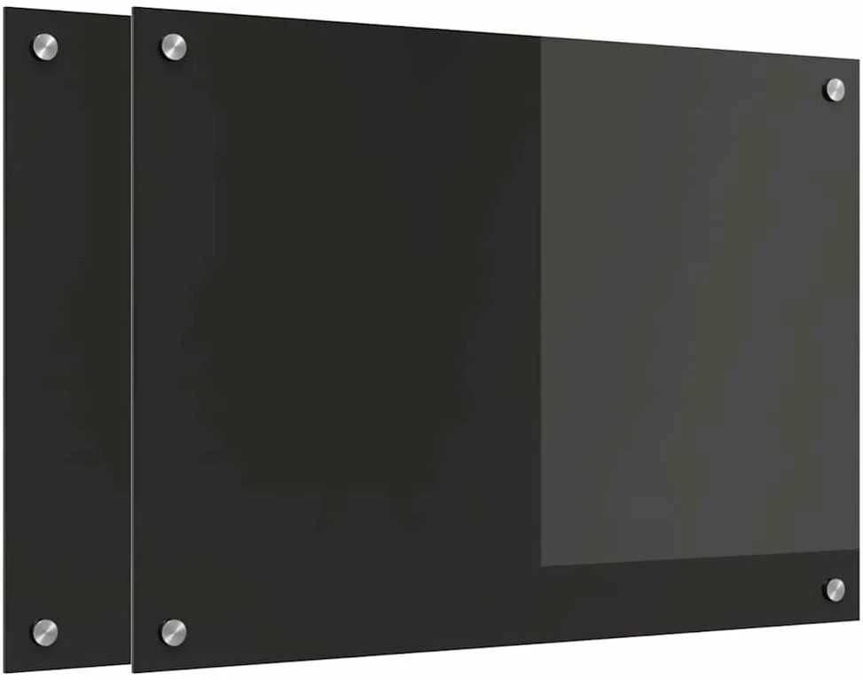 Virtuvės atbraila 2 vnt. Juoda 70 x 50 cm grūdintas stiklas
