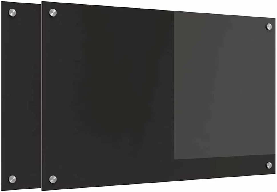 Virtuvės atbraila 2 vnt. Juoda 80 x 50 cm grūdintas stiklas