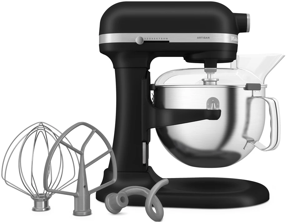 Virtuvinis kombainas KitchenAid 5KSM60SPXEBM Pastatomas plaktuvas 375 W Juoda, Pilka, Nerūdijančiojo plieno