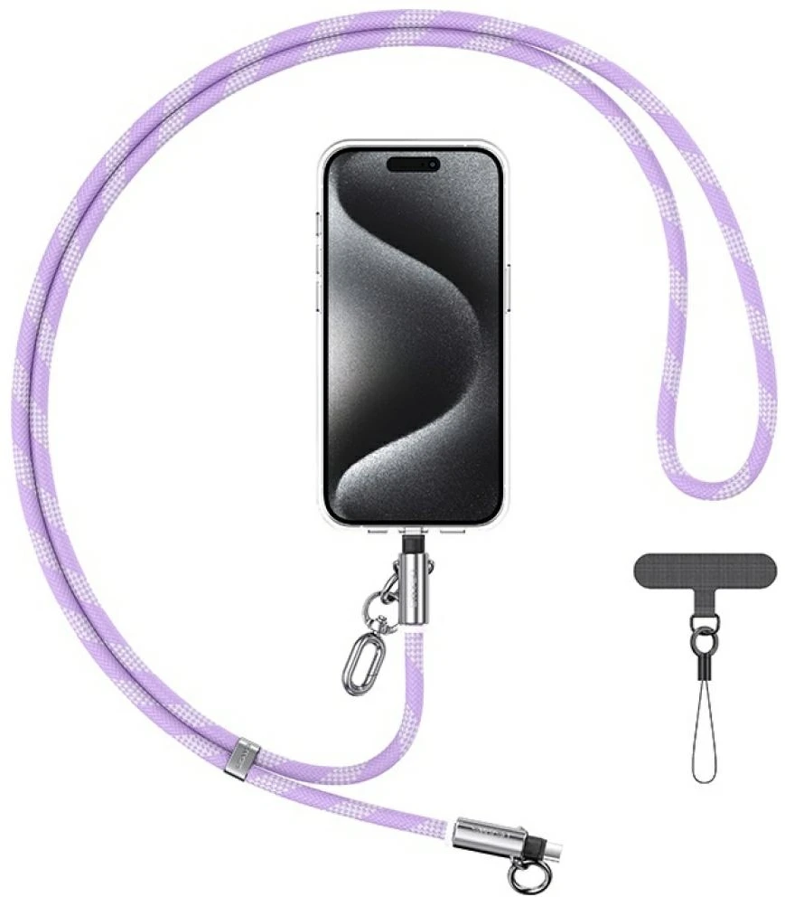 Usams SJ746 30W USB-C į Lightning 1.2m Violetinė Phone Lanyard with Charging Kabelis