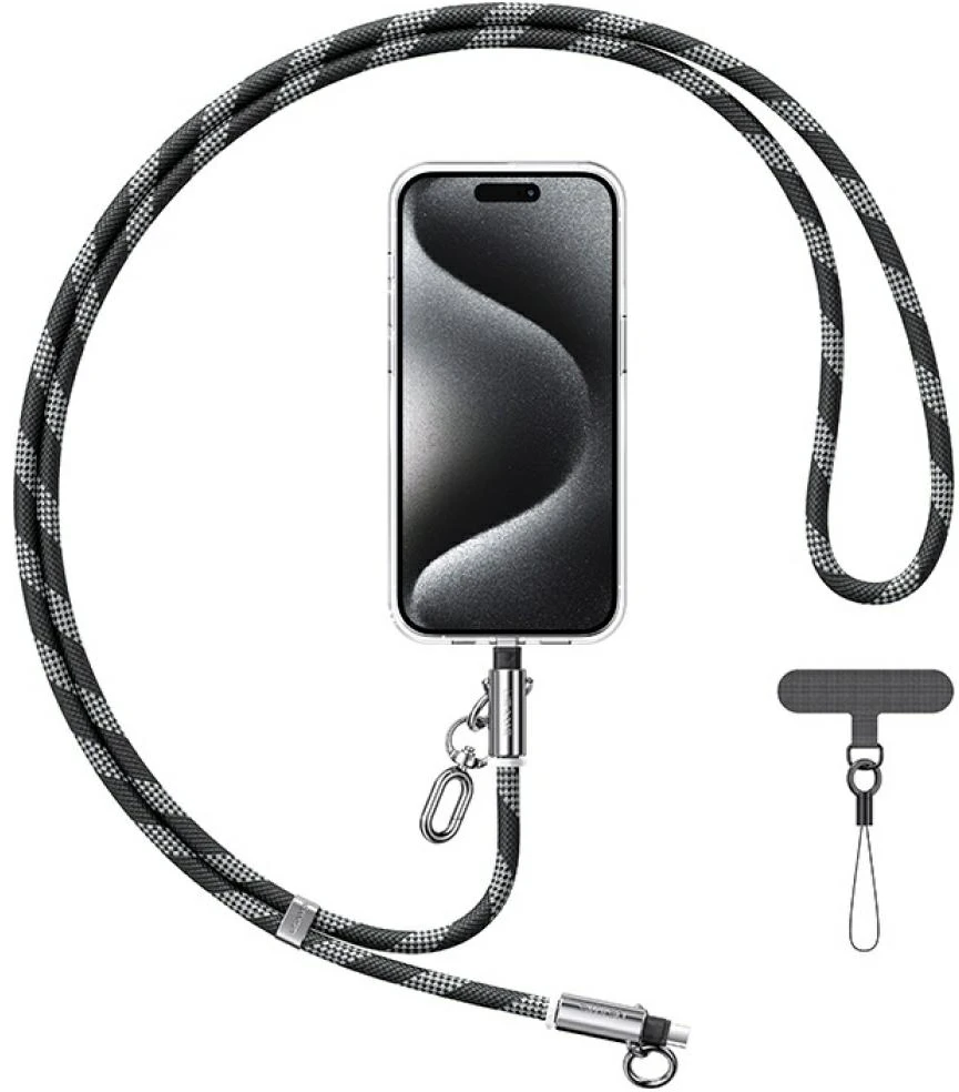 Usams SJ746 30W USB-C į Lightning 1.2m juodos spalvos Phone Lanyard with Charging Kabelis