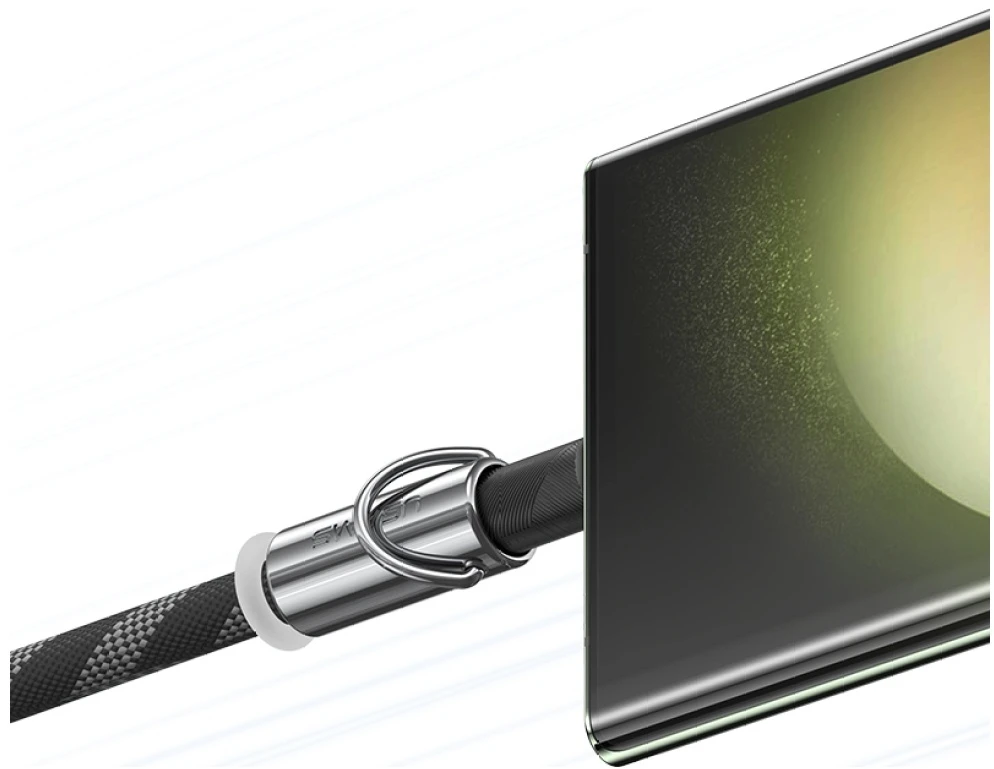 Usams SJ745 60W USB-C į USB-C 1.2m juodos spalvos virvelė telefonui with Charging Kabelis