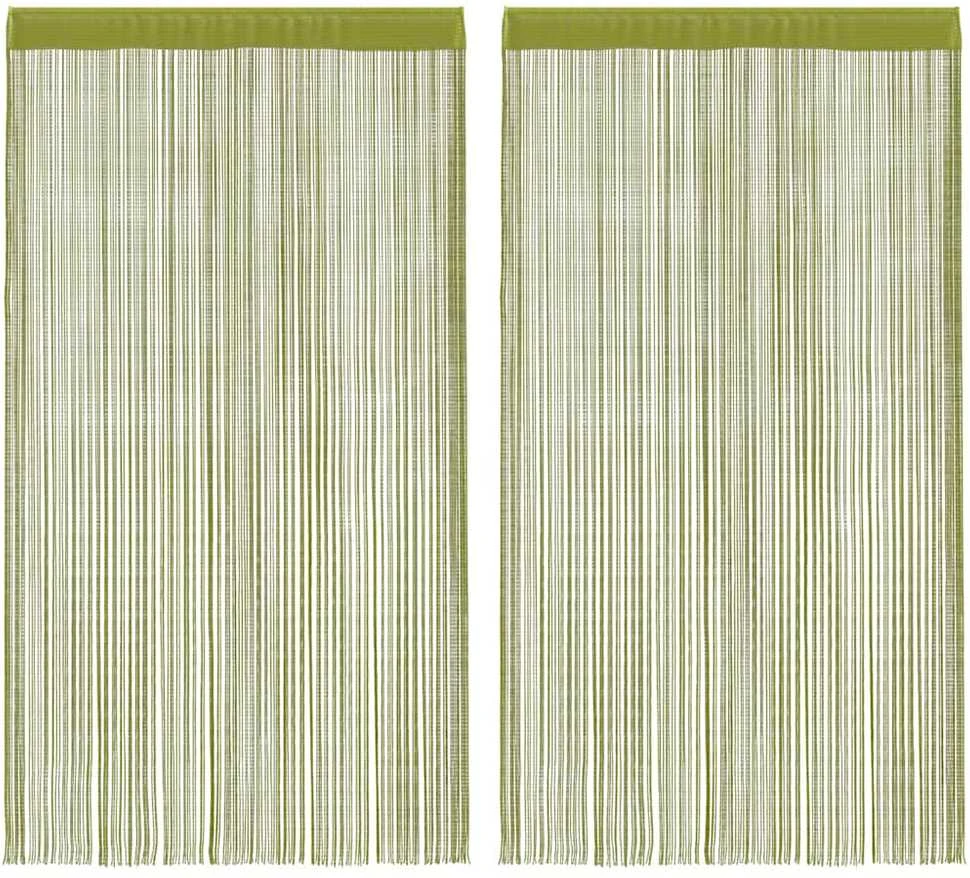 Virvelinės užuolaidos, 2vnt., 100x250cm, žalios spalvos