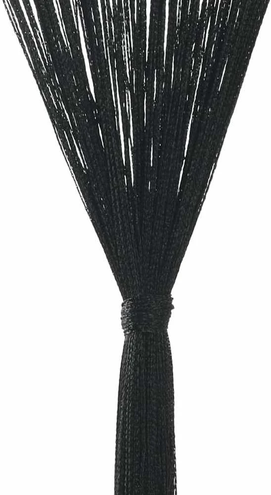 Virvelinės užuolaidos, 2vnt., 100x250cm, juodos spalvos