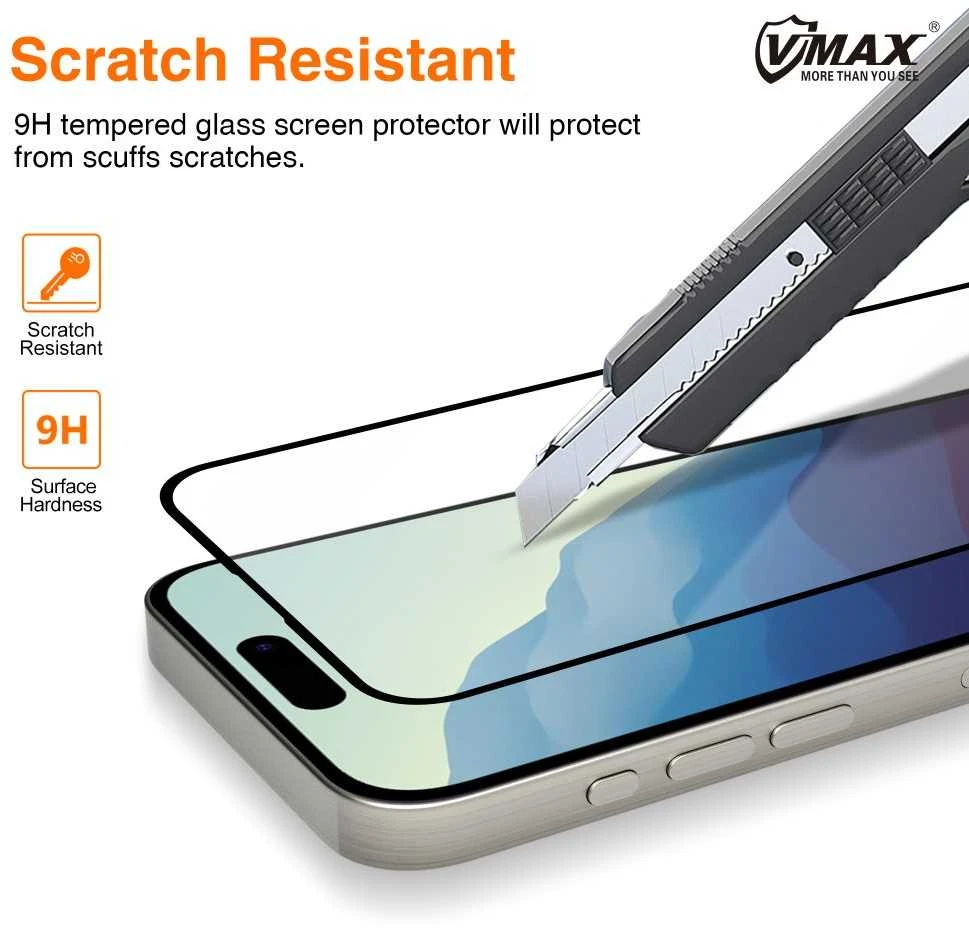 Vmax apsauginis stiklas 9D Glass Apple iPhone 15 Plus 6,7"