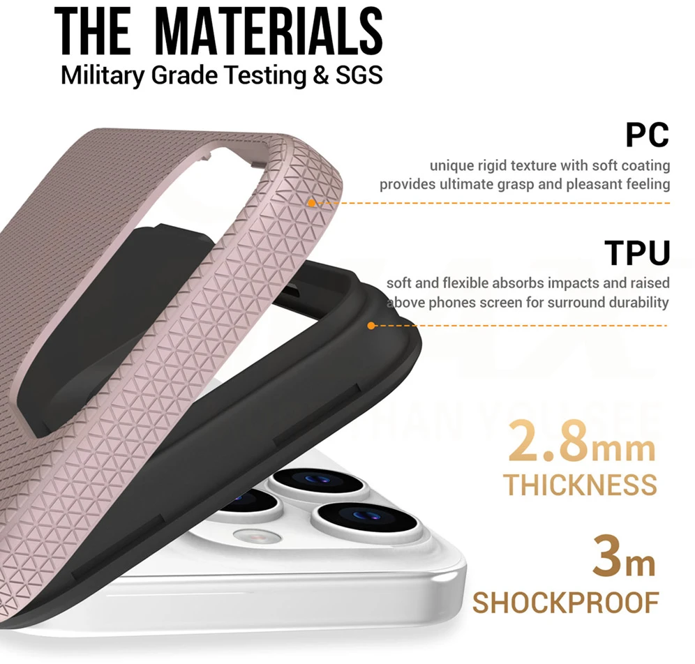 Vmax trikampio formos dėklas iPhone 14 Pro 6,1" rožinio aukso spalvos