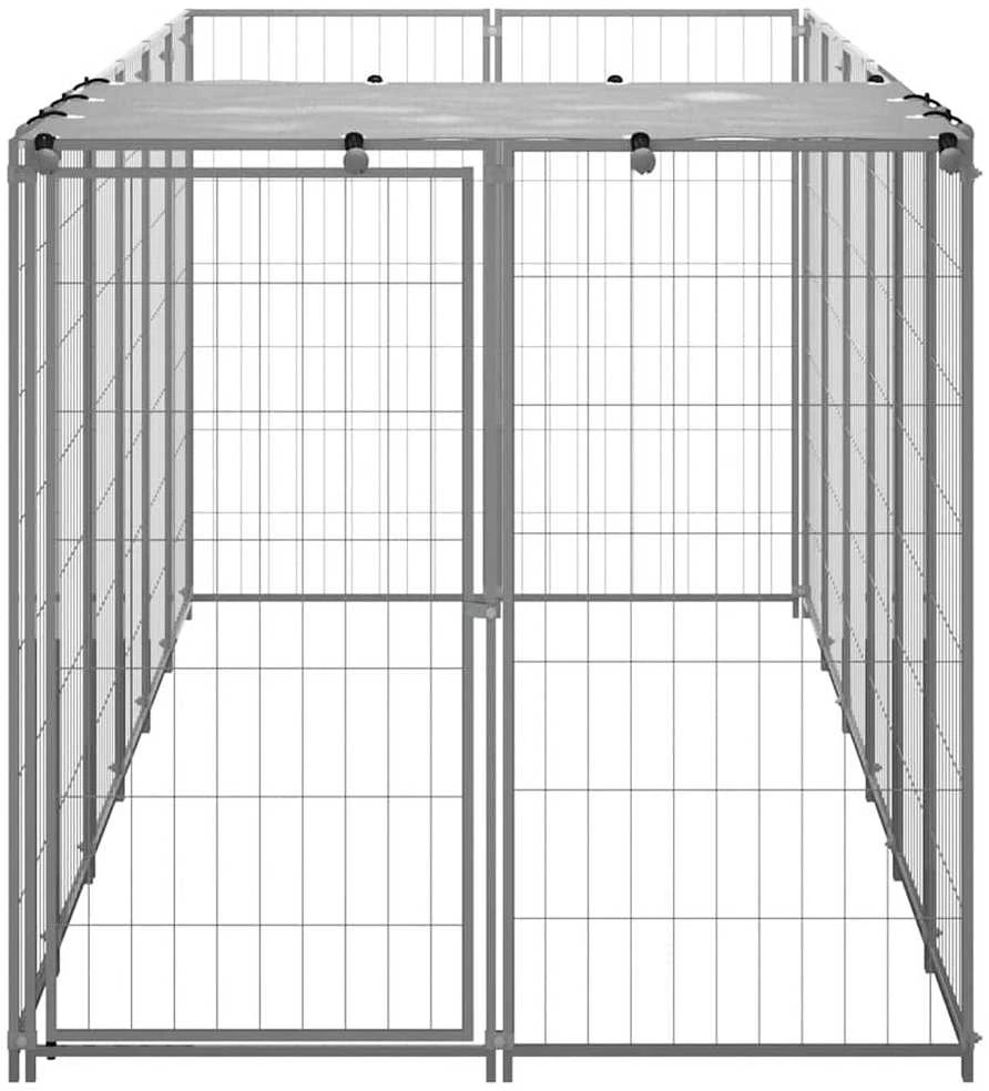 Voljeras šunims, sidabrinės spalvos, 330x110x110cm, plienas