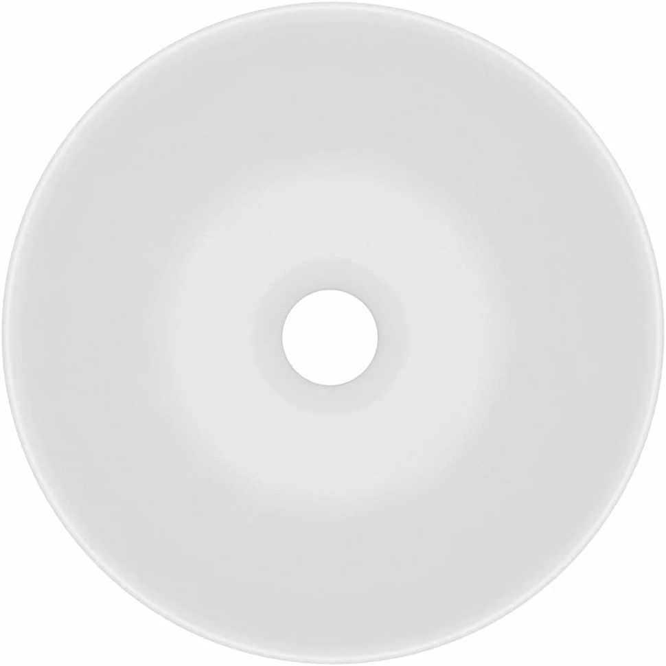 Vonios kambario praustuvas, matinis baltas, keramika, apskritas