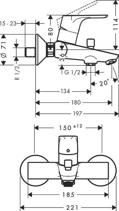 Hansgrohe Focus E2 maisytuvas voniai