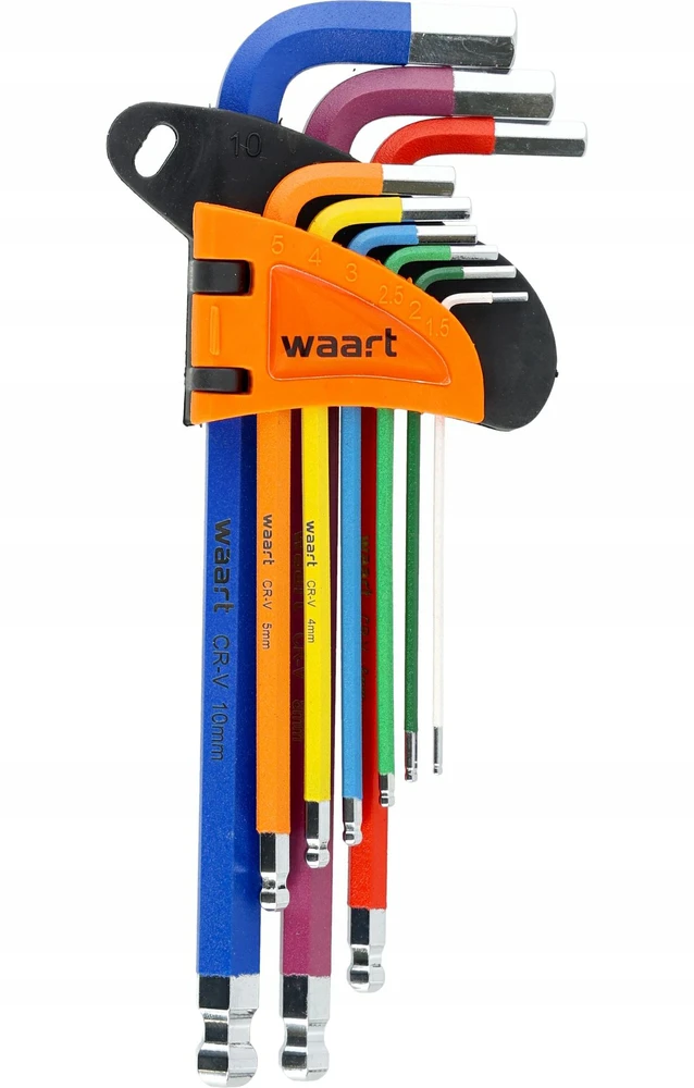 WAART ŠEŠIAKAMPIS RAKTAS /1,5-10mm/ ILGAS /9vnt. SU RUTULINE GALVUTE