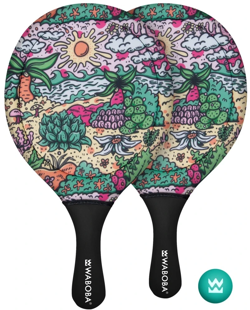 Waboba Tropical Line Paddle Set – 2 Paddles and 1 Ball (Product available in several colors – colors