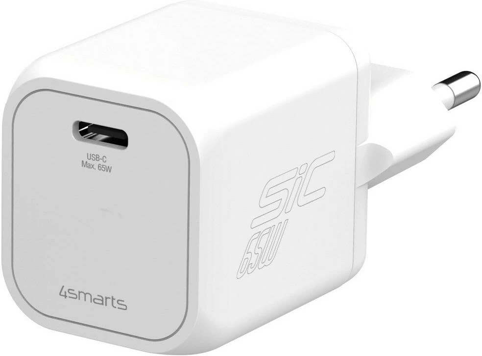 Sieninis įkroviklis 4smarts PDPlug SiC 65W USB-C baltas