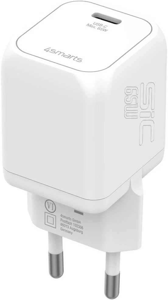 Sieninis įkroviklis 4smarts PDPlug SiC 65W USB-C baltas
