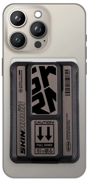 Dėklas Wallet Skinarma Kado Kira Kobai Mag-Charge Grip Stand gunmetal