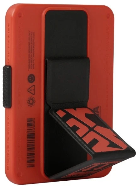 Dėklas Wallet Skinarma Mirage Spunk Magnetic Grip Stand oranžinės spalvos