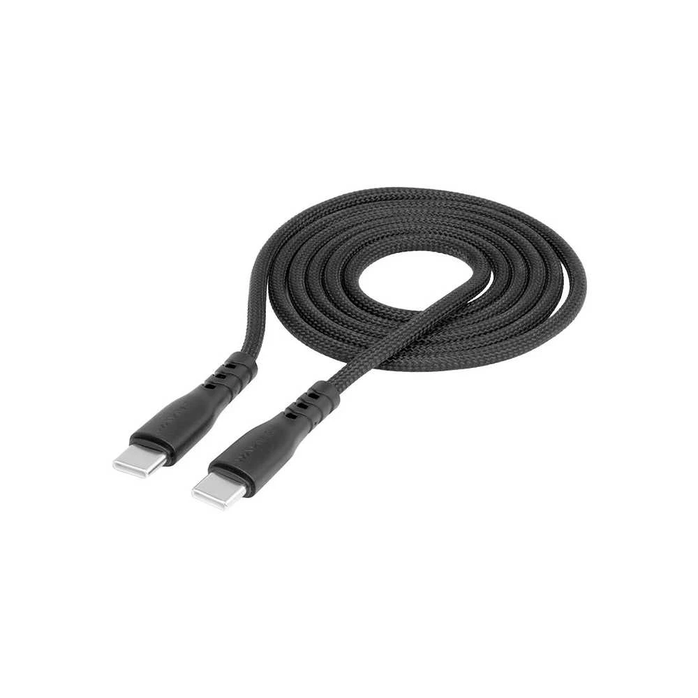 WAYME Automobilinis įkroviklis 12/24V, USB 30W + USB-C PD 30W + USB-C > USB-C 100 cm cable, max 60W