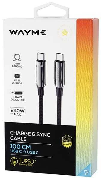Kabelis įkrovimo USB-C USB-C, 100 cm. WAYME, maks. 240W