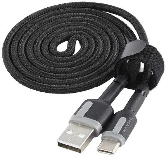 Kabelis įkrovimo USB USB-C, 100 cm. WAYME, maks. 65 W mikopl.pintas