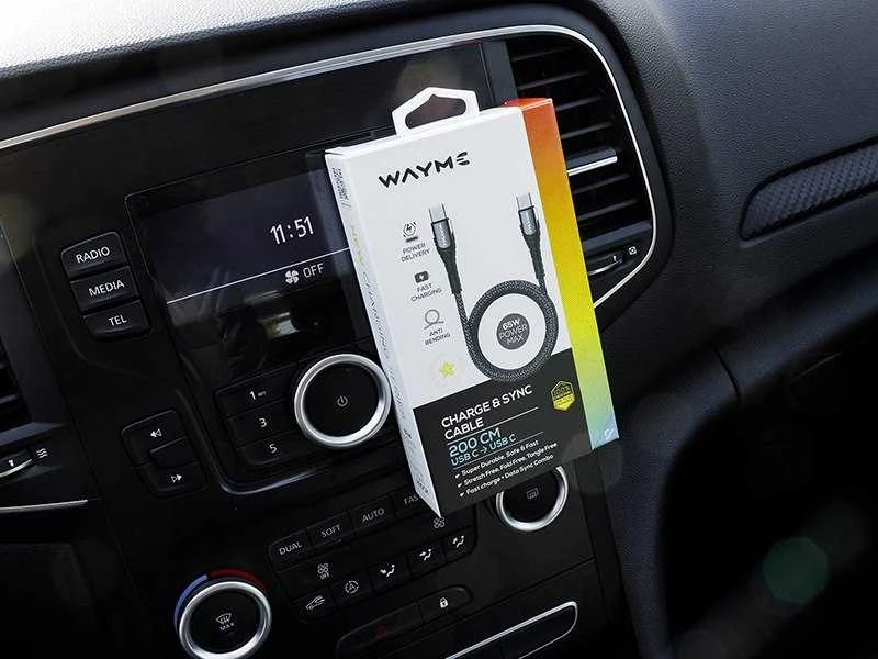 Kabelis įkrovimo USB-C USB-C, 200 cm. WAYME, maks. 65 W