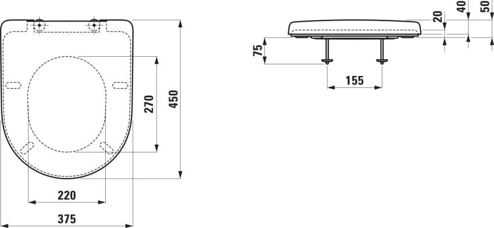 Laufen Pro universali WC sėdynė su dangčiu, lėtas nusileidimas, H8939580000001