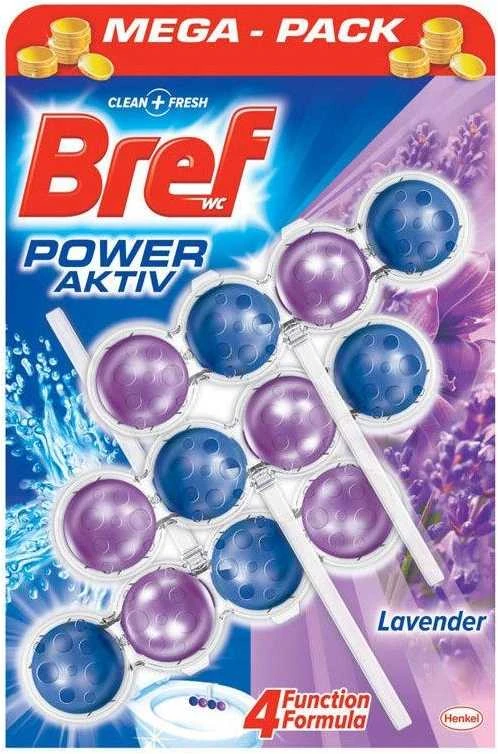 WC valiklis-gaiviklis BREF POWER AKTIV LAVENDER, 3×50 g