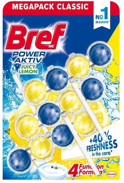WC valiklis-gaiviklis BREF Power Aktiv Lemon, 3x50g