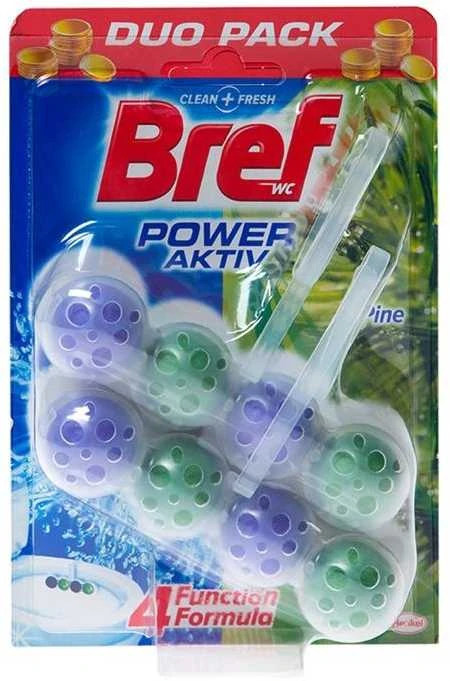 WC valiklis-gaiviklis BREF POWER AKTIV PINE, 2×50 g