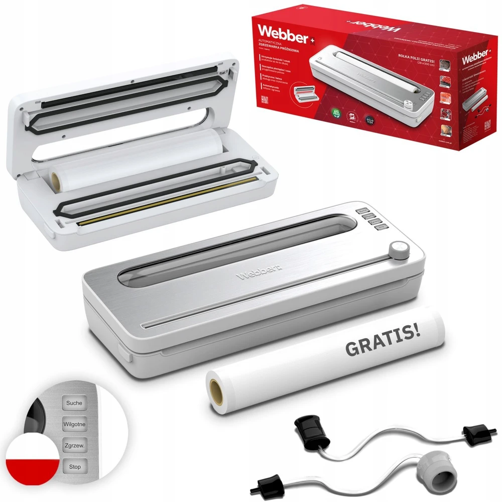 Webber Baltas maisto produktų vakuuminis pakavimo aparatas, 120 W