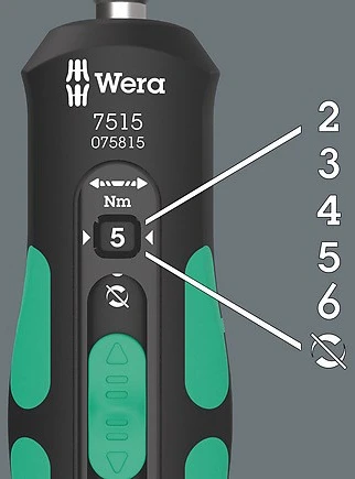 Wera 7515 Kraftform Safe-Torque Speed 2-6 Nm sukimo momento atsuktuvas