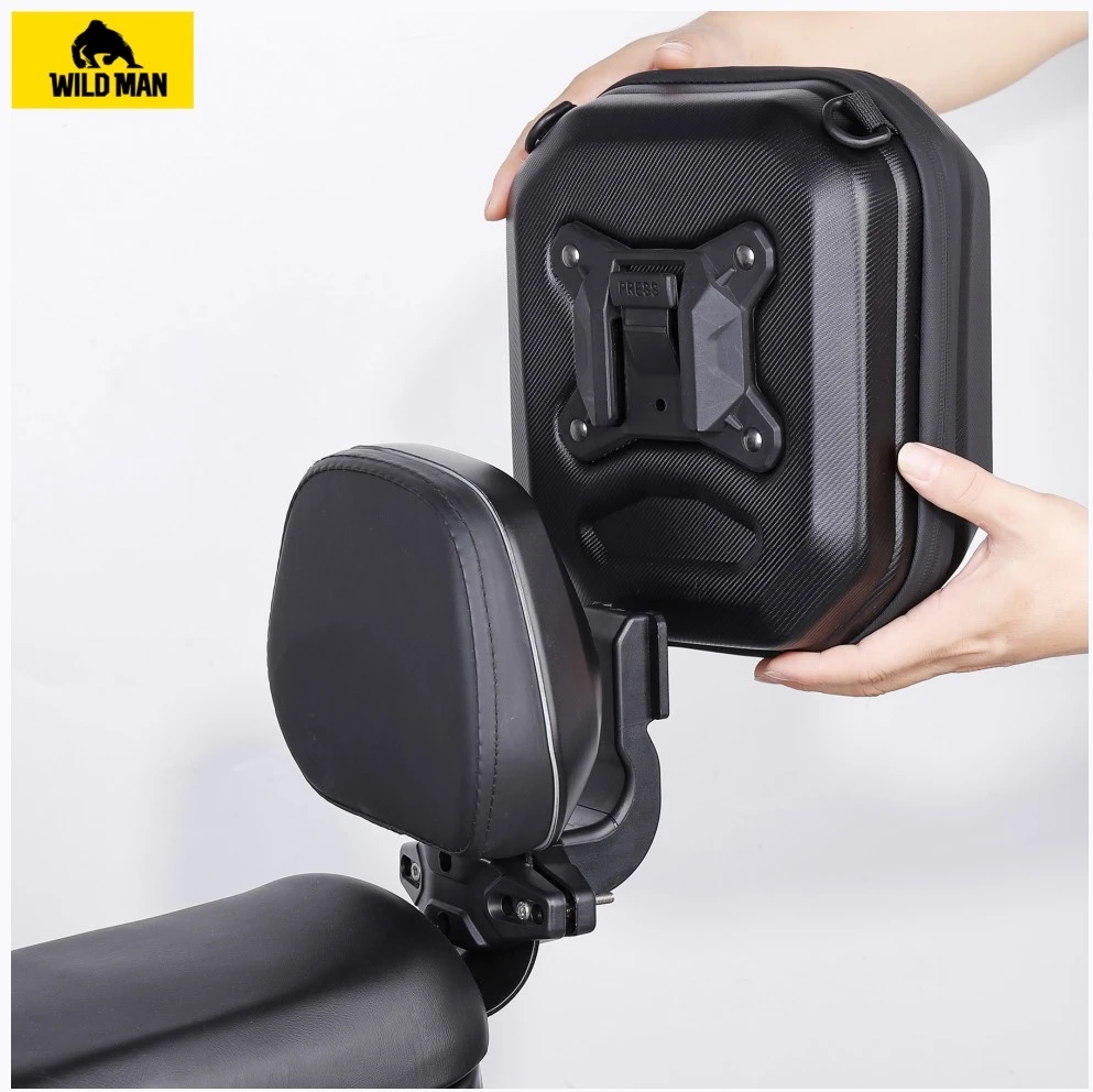 WildMan GD668 4L Rear Seat Bag for Electric Bike, juodos spalvos