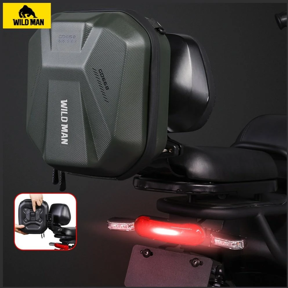 WildMan GD668 4L Rear Seat Bag for Electric Bike, juodos spalvos