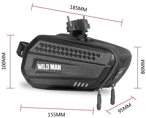 WILDMAN LES7 saddlebag/bag for bikes, juodos spalvos