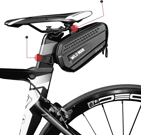 WILDMAN LES7 saddlebag/bag for bikes, juodos spalvos