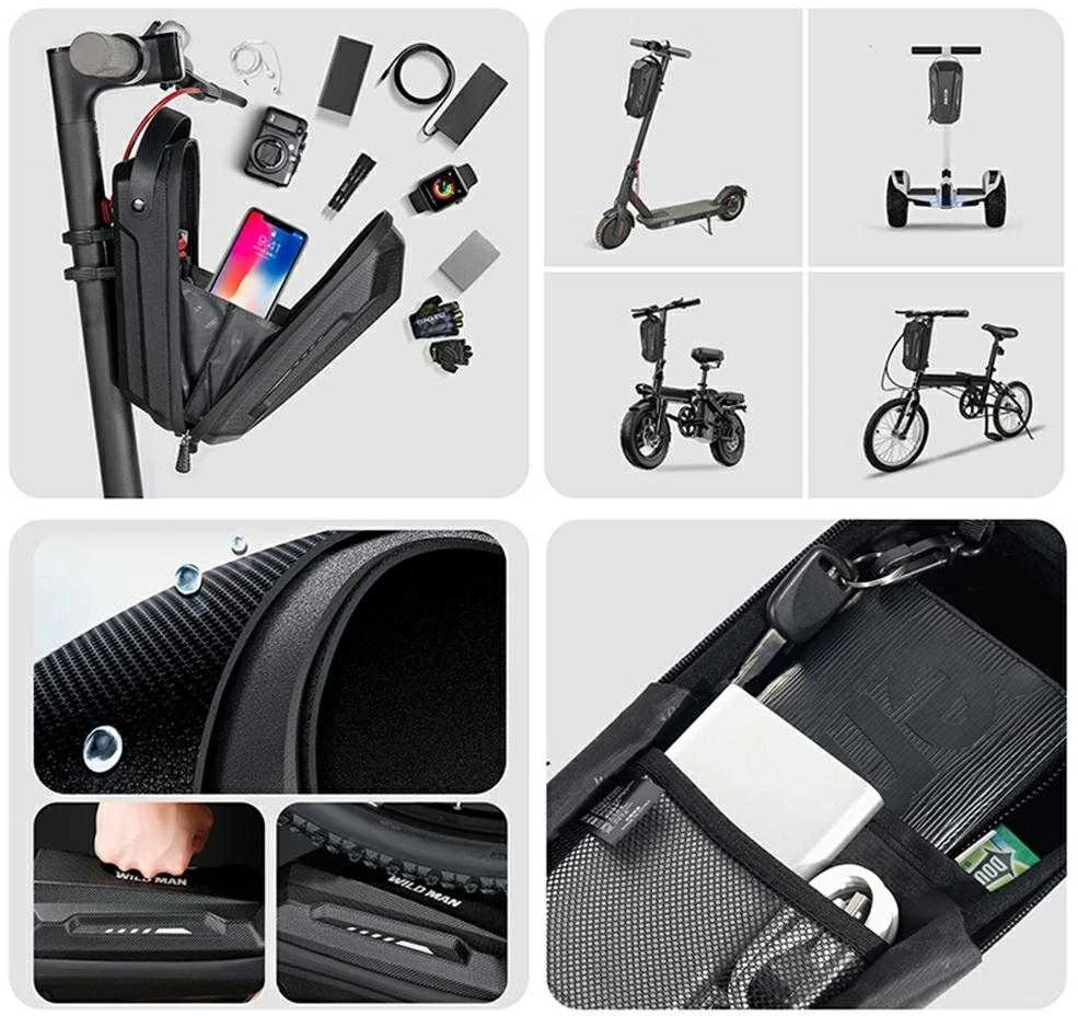WILDMAN Scooter case/holder GD9XPlus frame bag juodos spalvos