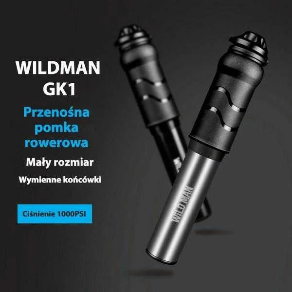 WILDMAN FK1 aluminum hand bicycle pump juodos spalvos