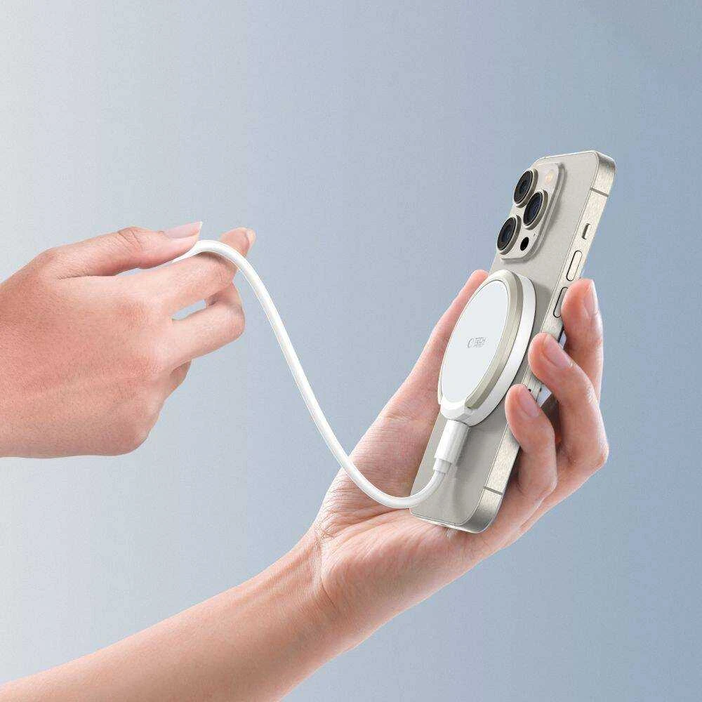Belaidis įkroviklis 15W magnetinis MagSafe Tech-Protect QI15W-A33 baltas