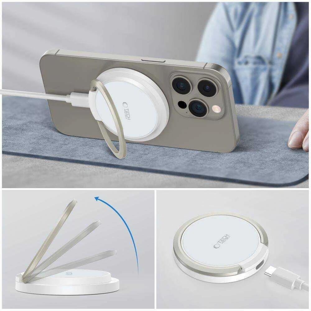 Belaidis įkroviklis 15W magnetinis MagSafe Tech-Protect QI15W-A33 baltas