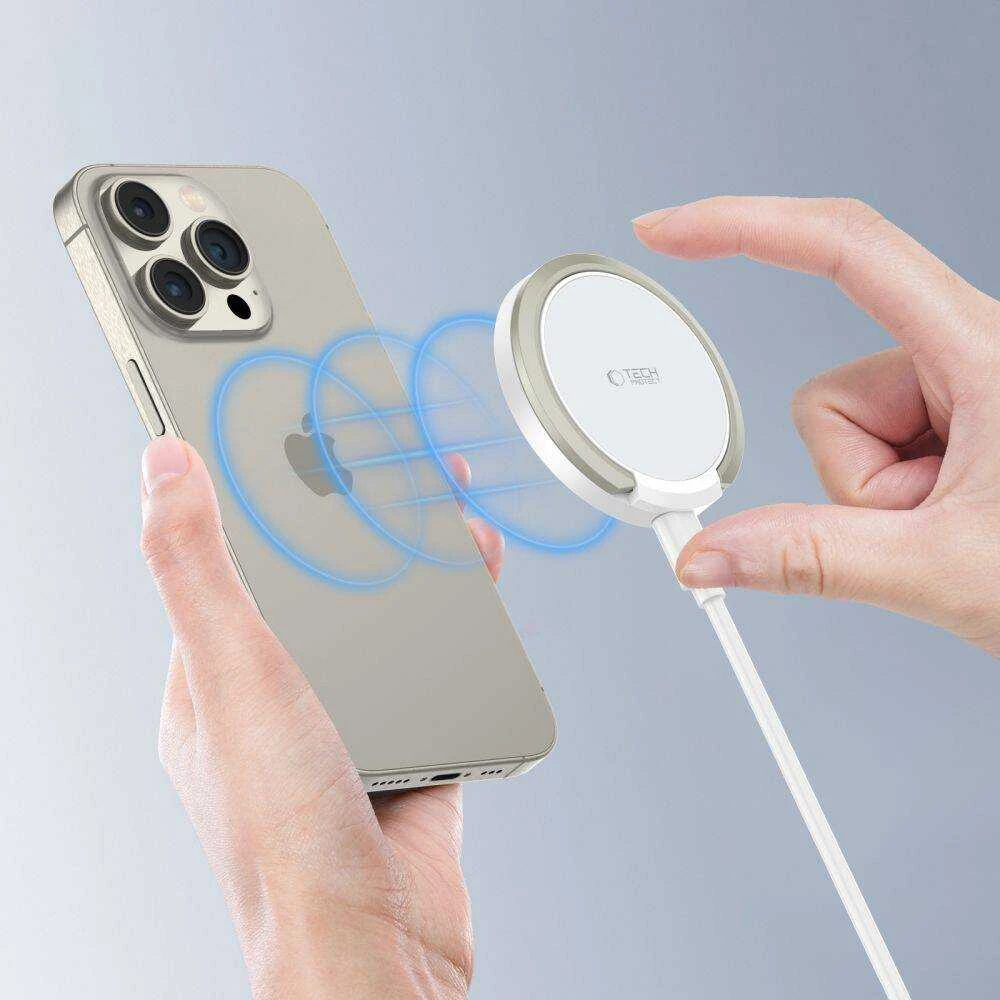 Belaidis įkroviklis 15W magnetinis MagSafe Tech-Protect QI15W-A33 baltas