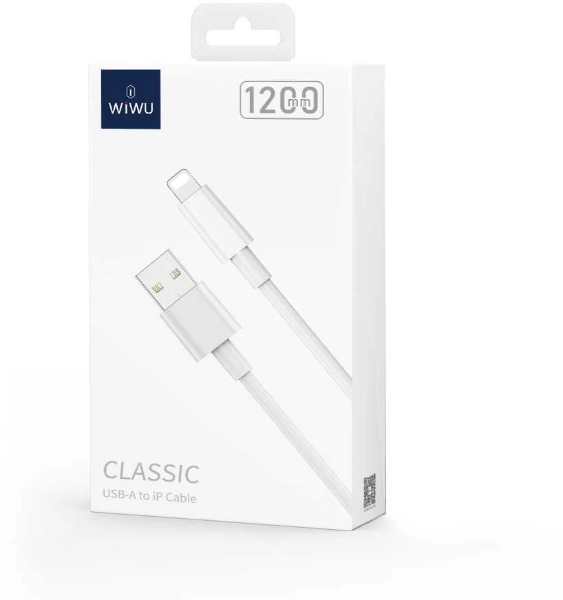 WIWU kabelis C006 USB - Lightning 1,2 m 2,4A baltos spalvos