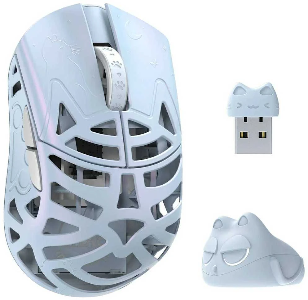 WL Mouse WL Pelė WLMOUSE Beast Miao Pelė žaidimams, Omron Optinė Switches – Ice Mėlyna