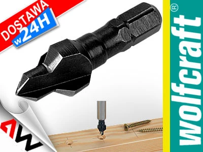 Grąžtas WOLFCRAFT grąžtai Z POGŁĘBIACZEM 5-12mm, CHWYT 6-KĄT 1/4"