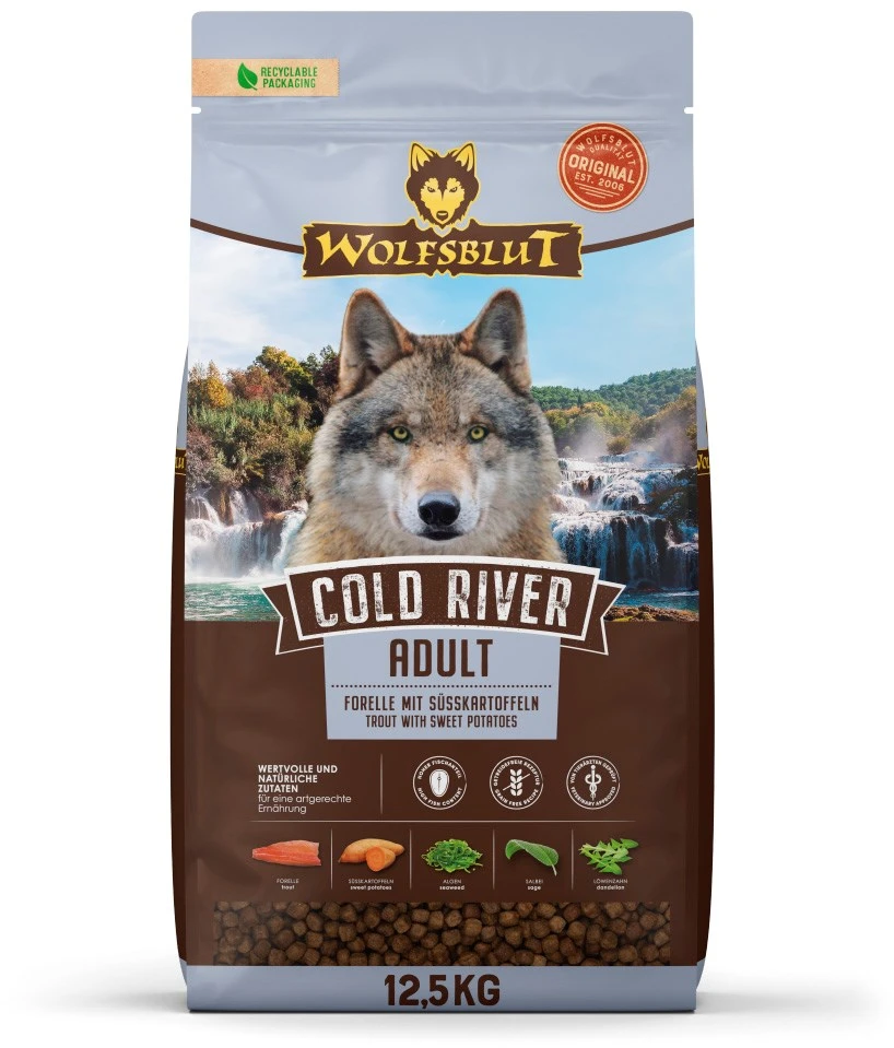 Šunų Maistas - WOLFSBLUT Šaltos Upės Upėtakis Sausas Granulės 12.5kg Be Glitimo