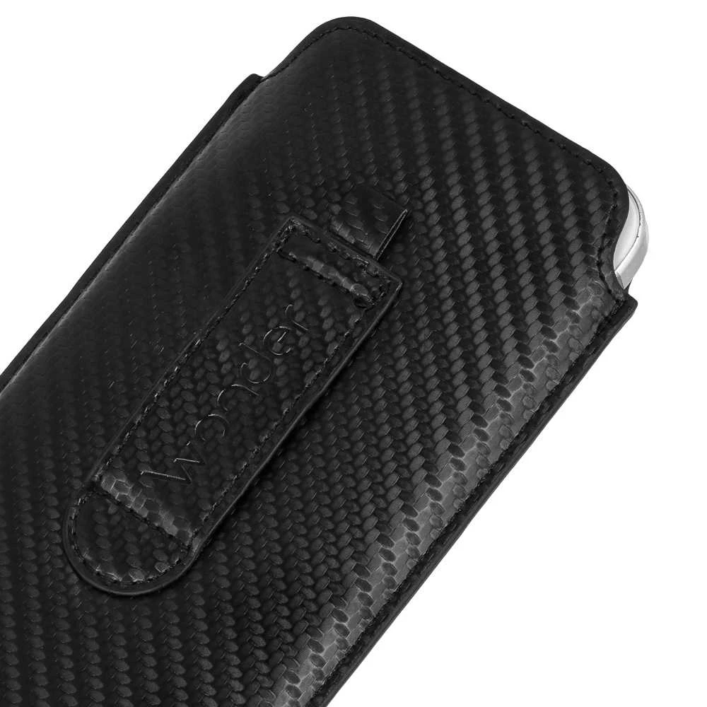 Wonder CARBON Dėklas (Size M) skirtas Apple iPhone 5/Nokia 215 4G/225/5310 2020 juodos spalvos