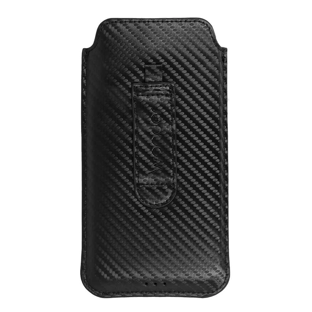 Wonder CARBON Dėklas (Size M) skirtas Apple iPhone 5/Nokia 215 4G/225/5310 2020 juodos spalvos