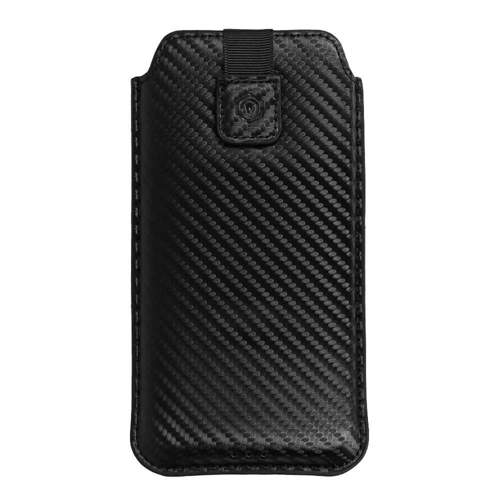 Wonder CARBON Dėklas (Size M) skirtas Apple iPhone 5/Nokia 215 4G/225/5310 2020 juodos spalvos