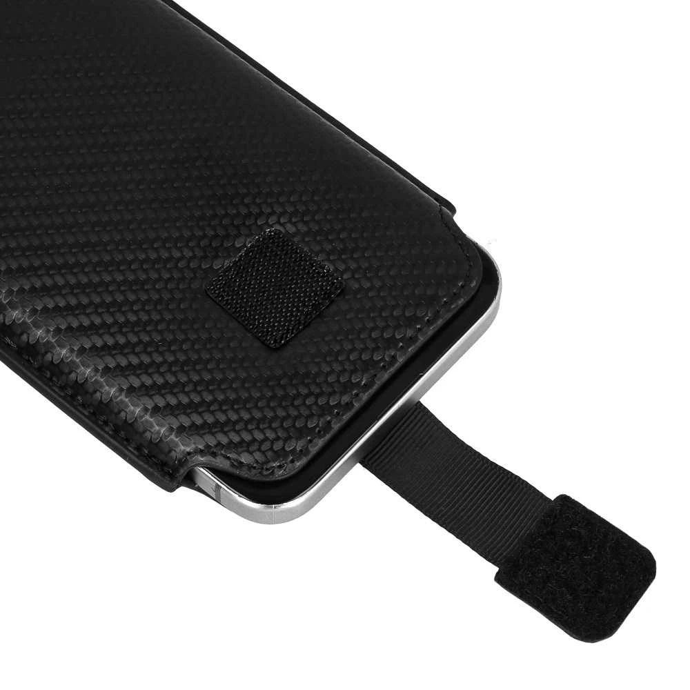 Wonder CARBON Dėklas (Size M) skirtas Apple iPhone 5/Nokia 215 4G/225/5310 2020 juodos spalvos