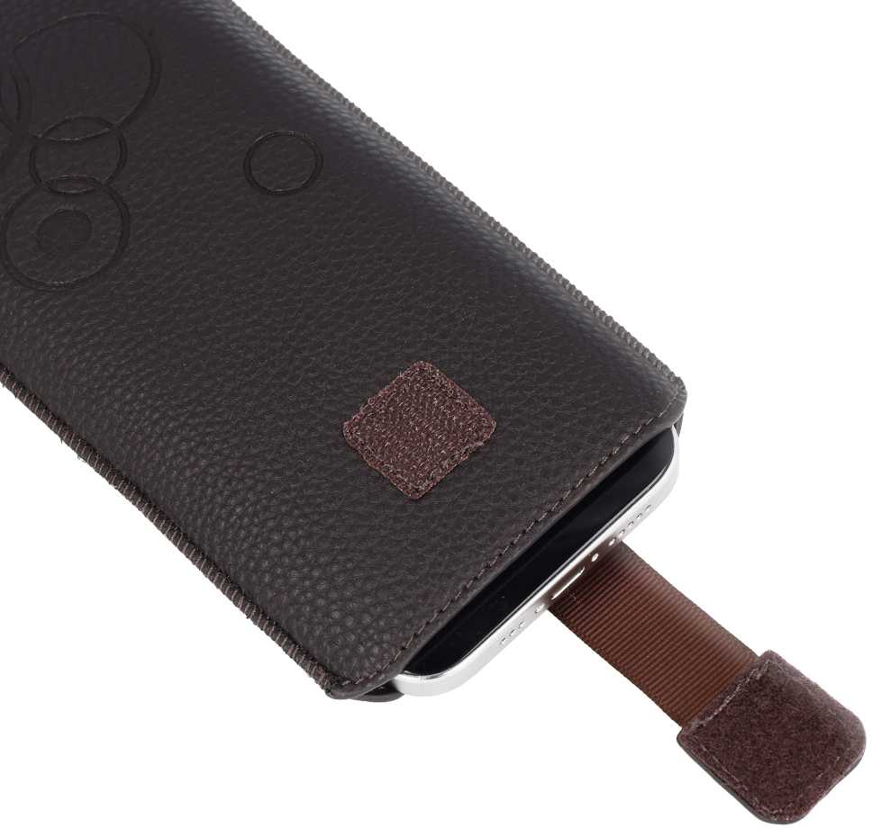 WONDER Deko Pouch dėklas (Size XXL) skirtas Samsung S25 Ultra/S24 Ultra/M35/M23/A16 5G/Xiaomi Redmi 14C chocolate