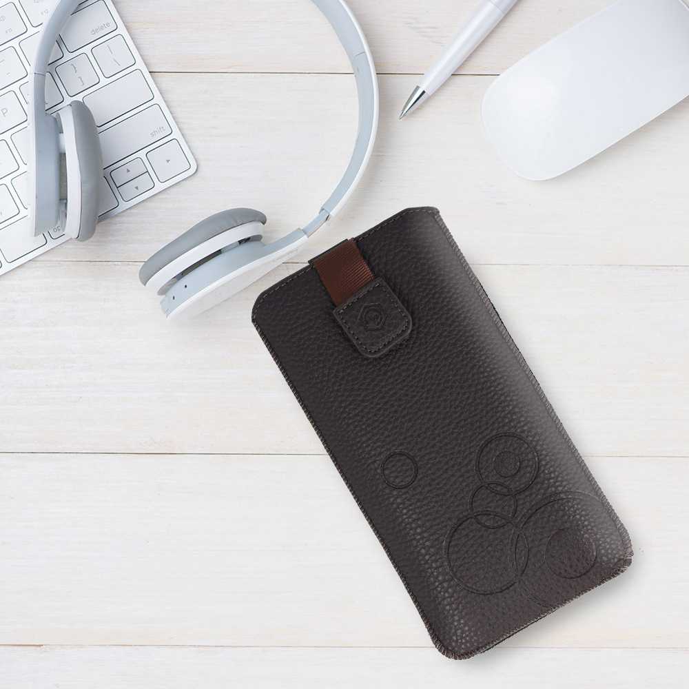 WONDER Deko Pouch dėklas (Size XXL) skirtas Samsung S25 Ultra/S24 Ultra/M35/M23/A16 5G/Xiaomi Redmi 14C chocolate