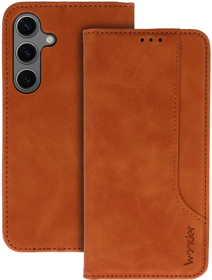 Wonder Prime dėklas skirtas Samsung Galaxy A26 5G rudos spalvos