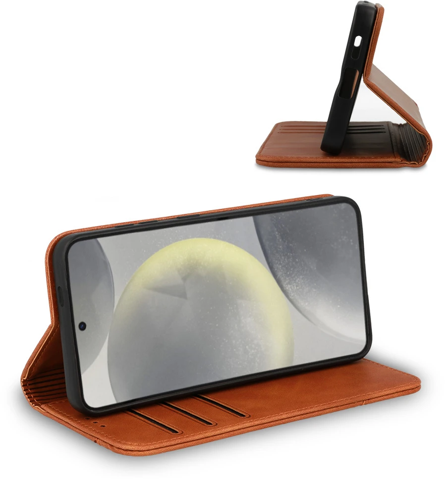 Wonder Prime dėklas skirtas Samsung Galaxy A36 5G rudos spalvos